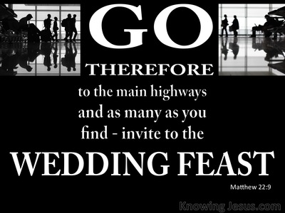 Matthew 22:9 Invitation To The Wedding Feast (white)